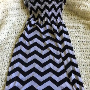 Chevron strapless sundress and purple sundress